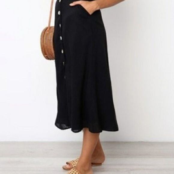 Black Midi Skirt & Crop Top Set by Laklook Size L NWT 2 Piece Outfit - Picture 8 of 11